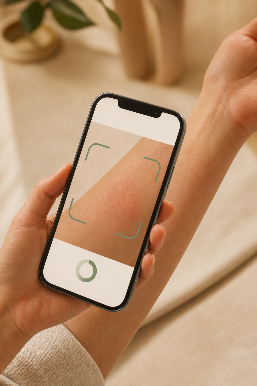 Scanning a skin rash with the RashScan app